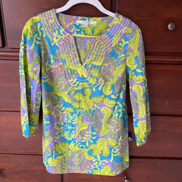 Boden Embroidered Split Neck Tunic - US 2 - Picture 4 of 11